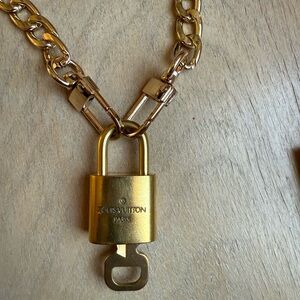 Louis Vuitton Gold Padlock Necklace
